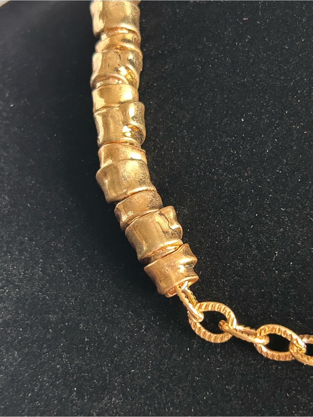 Zara Gold-Tone Hammered Round Pendant Necklace 4 - Picture 12 of 13